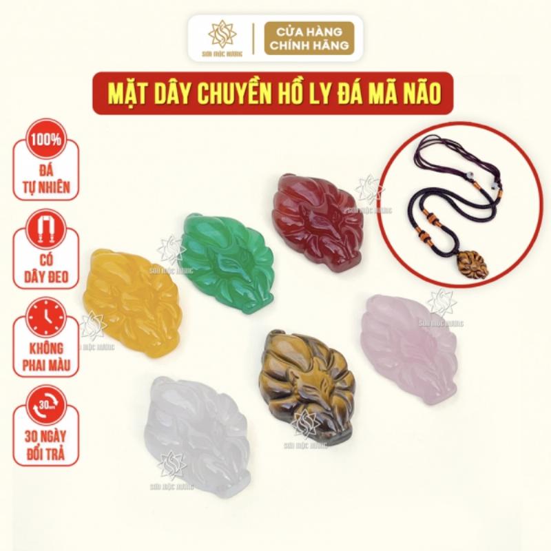 Mặt dây chuyền đá phong thủy cao cấp hình hồ ly, biểu tượng của tình duyên và sự quyến rũ