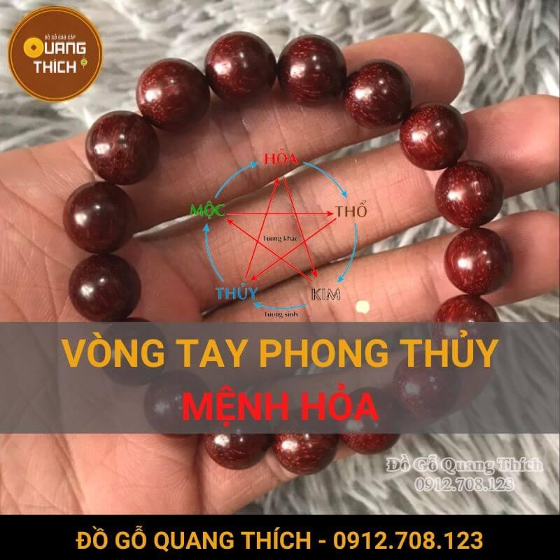 vòng tay gỗ huyết long phong thủy hợp tuổi Sửu mệnh Hỏa nữ, mang lại may mắn và sức khỏe